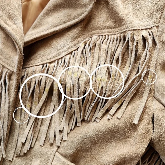 Schott NYC Vintage 80s Cropped Western Fringed Suede Jacket Tan, Women's Size S - Picture 4 of 11